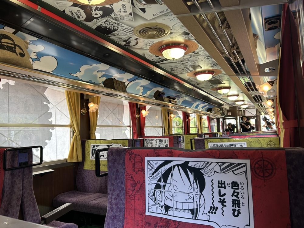 列車以「千陽號」為原型打造,不論外觀或內部都充滿了海賊王的元素!