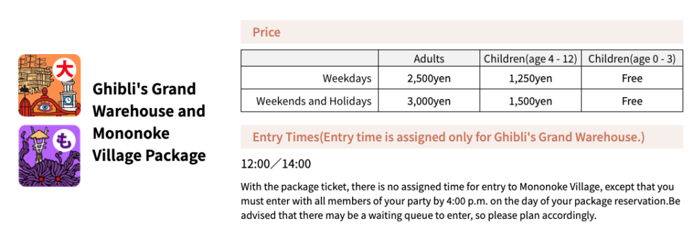 喺2023年11月1日～2024年2月12日期間遊客可使用吉卜力的大倉庫聯票入場