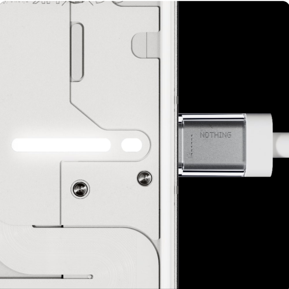 Nothing Phone(2)支援45W有線快速充電，更快完成充電！