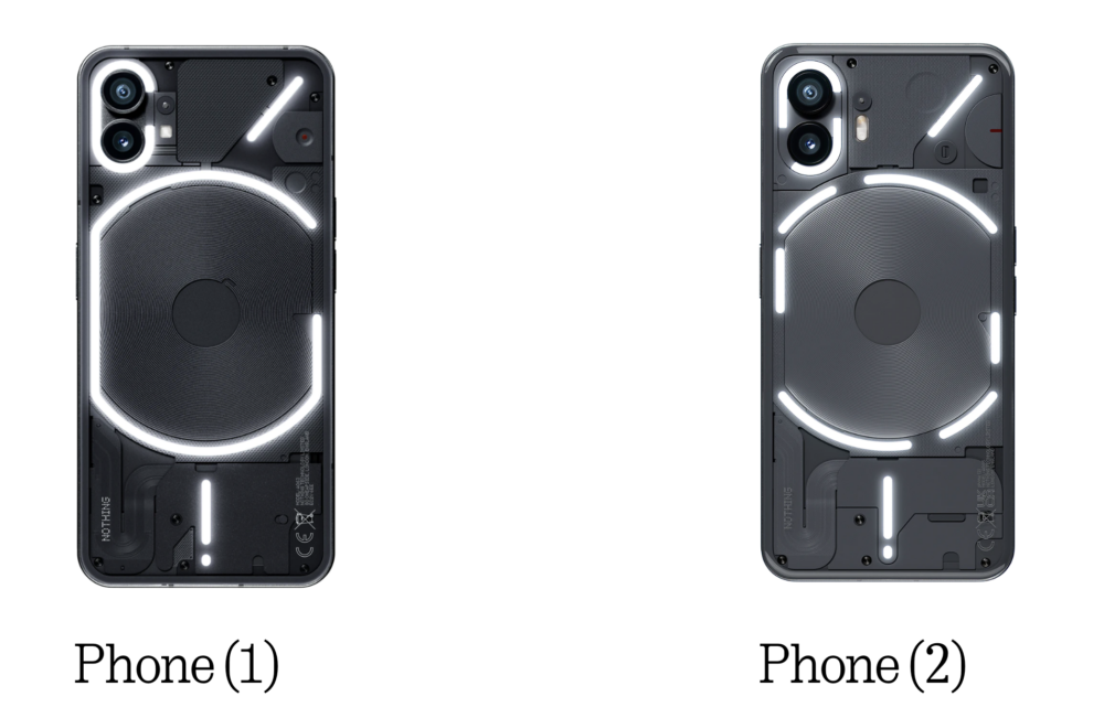 Nothing Phone(2)的機背C字LED燈條從連貫式改為分開數截的設計～