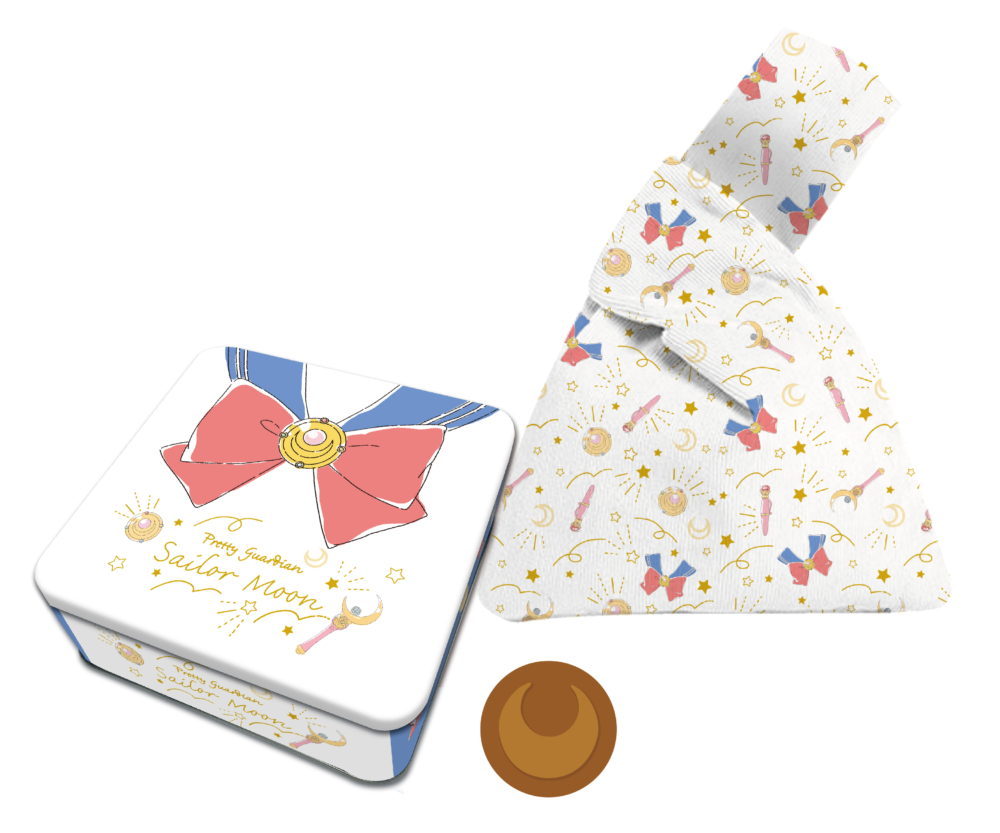 美少女戰士金沙手工奶黃月餅 （4件装）及和風袋套裝。