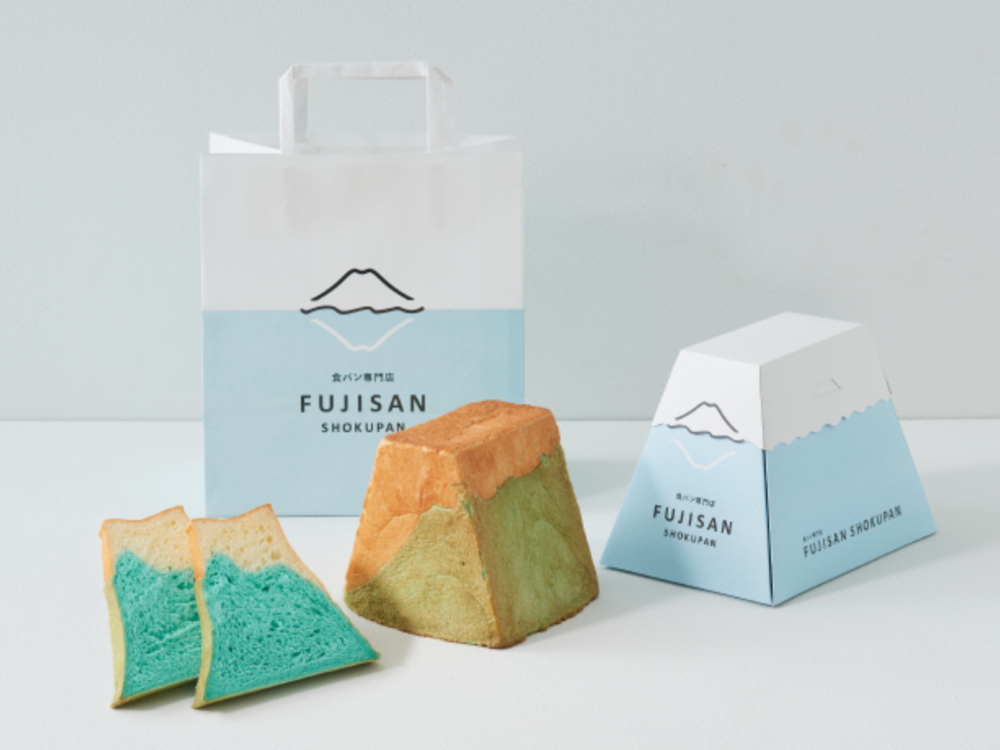 富士山吐司特別搭配山脈形狀的禮盒包裝！