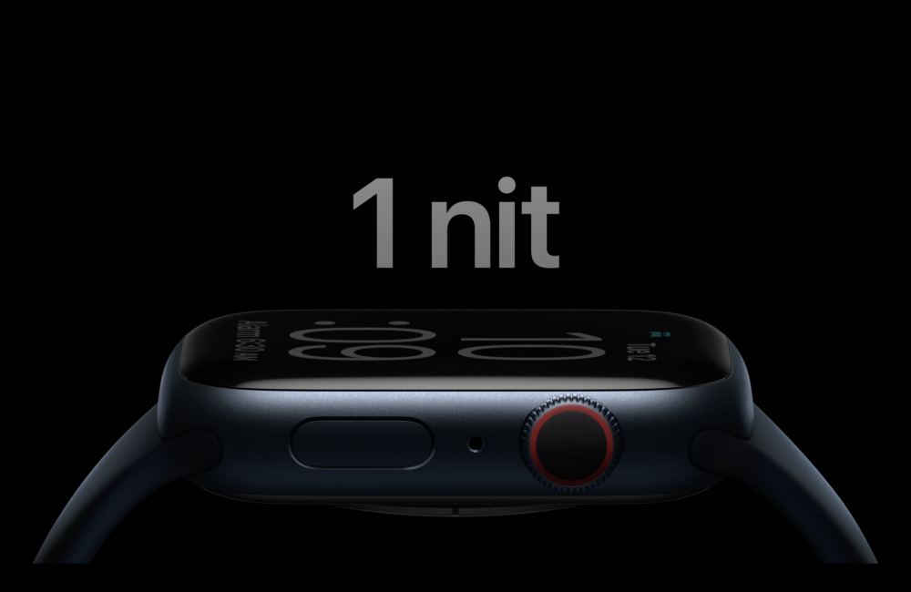 Apple Watch 9的屏幕亮度最低可到1尼特。