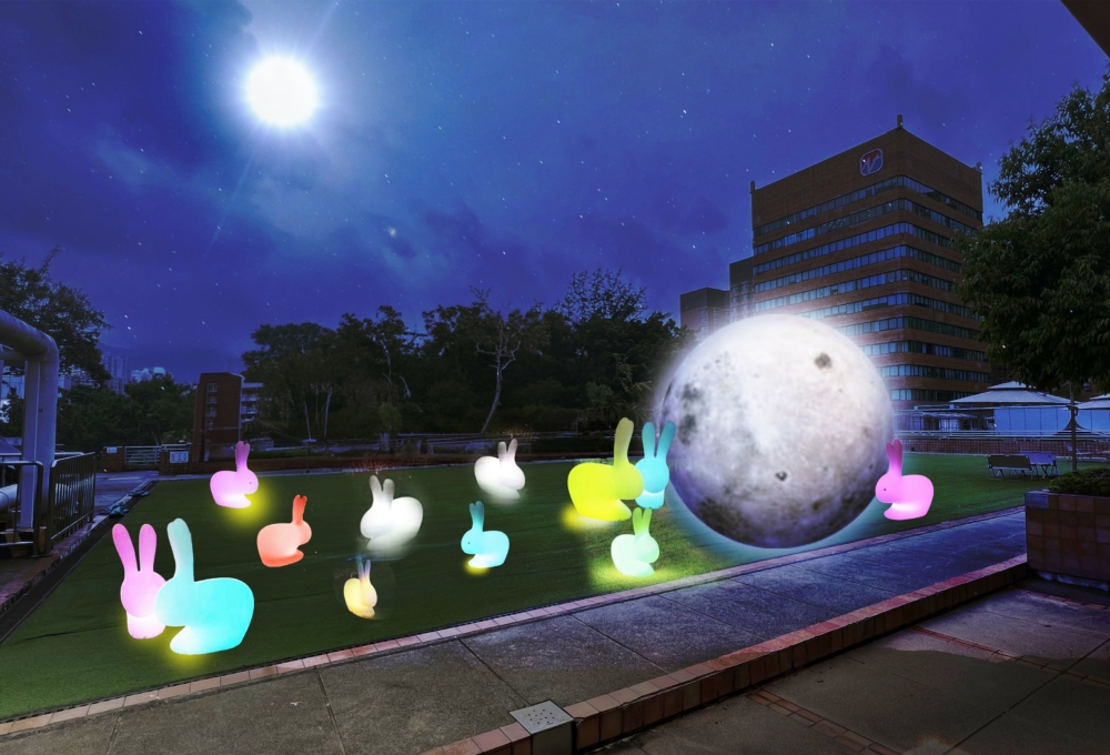 5米巨型月亮及發光兔仔打卡裝置～