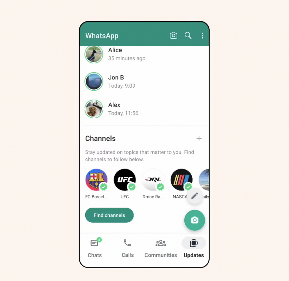 用戶不會受到追蹤頻道的訊息滋擾～