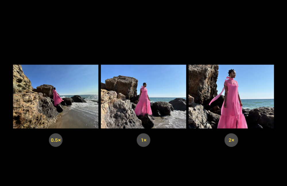 4,800萬像素的主鏡頭可在24mm、28mm及35mm三種常用焦距之間切換～