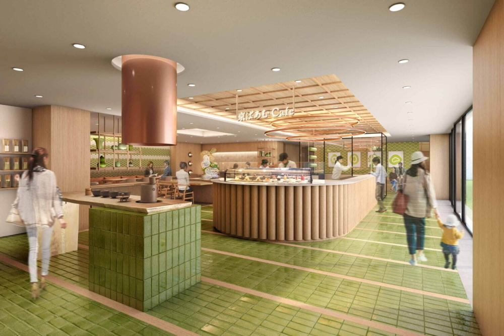 三樓的咖啡廳可以品嚐到各種年輪蛋糕等精緻甜點！