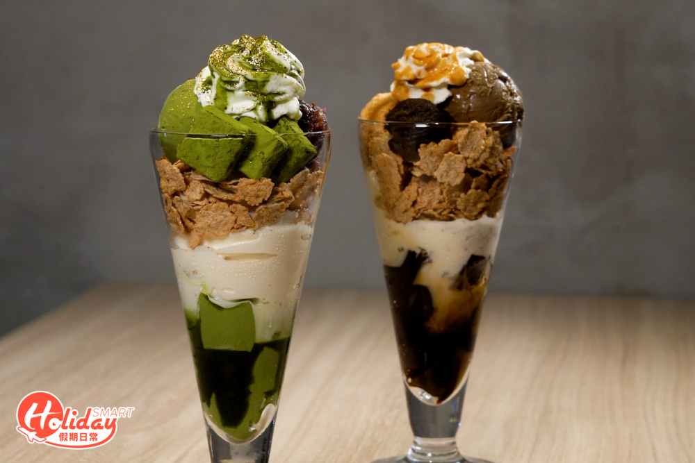 招牌抹茶甜點中必食香港店限定「抹茶金箔生朱古力芭菲」，每天限量供應10份