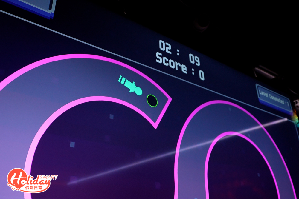 第3關玩家需以聲音控制螢幕上的圓球，將其上下左右的移動，把它順利帶到終點處。