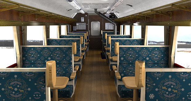 列車只有五個車廂，仿照昭和年代設計～