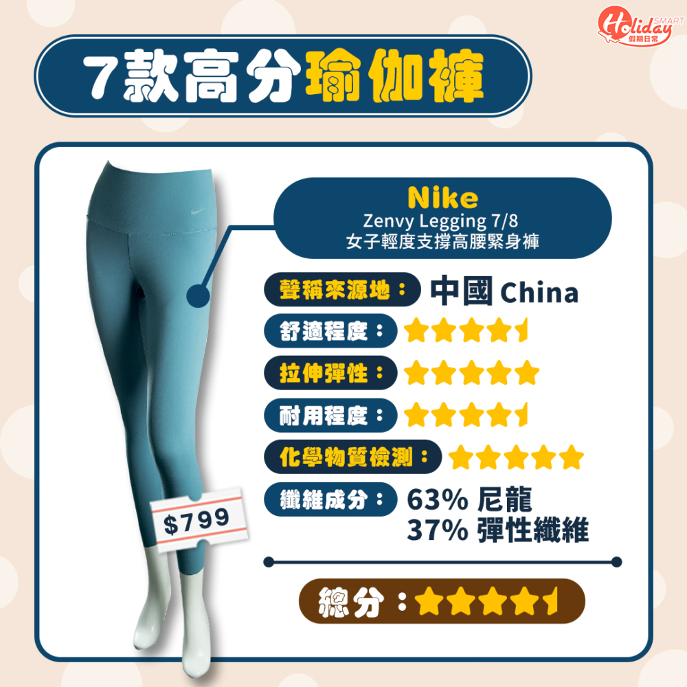 Nike - Zenvy Legging 7/8 女子輕度支撐高腰緊身褲