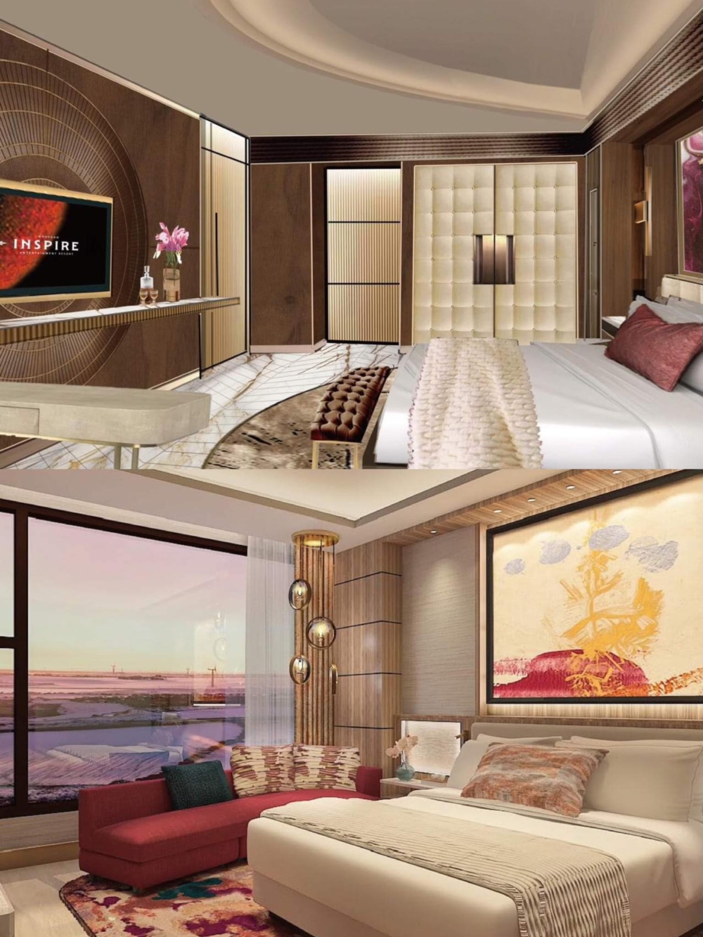 以旭日從海面躍升的景色為主題的輝映樓！