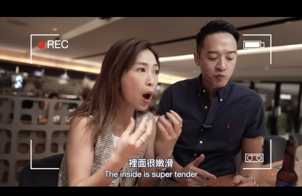 網友翻出兩週前二人一條有關介紹中環某Food Court食物的影片