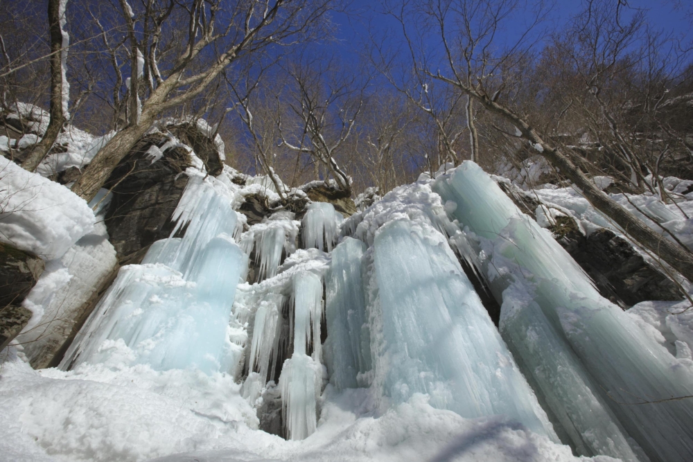 進入冬季，溪流及瀑布因為極寒天氣而凍結成冰瀑、冰柱！