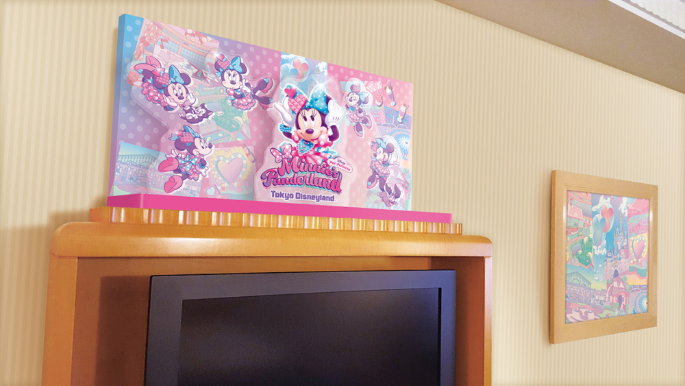 客房內處處可見米妮元素，猶如一個米妮的歡樂小世界！