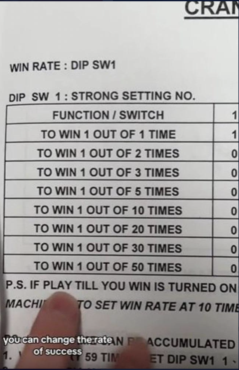 使用手冊直接寫著如何設定勝率