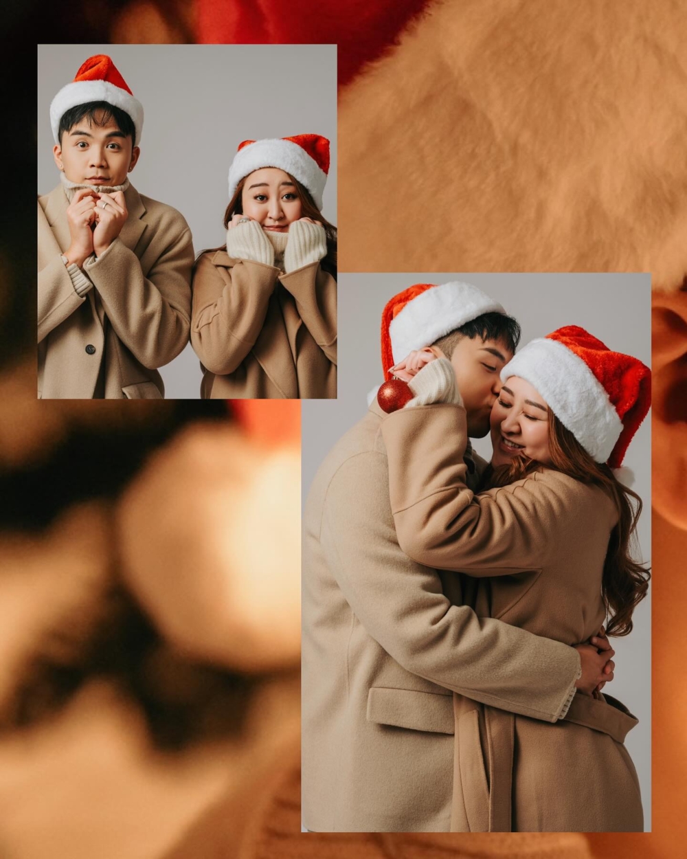 夫妻寫真當然唔少得甜蜜嘅場面，婚後伍富橋同老婆恩愛到爆！