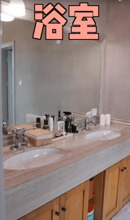 另有兩個洗手盆及一塊大鏡