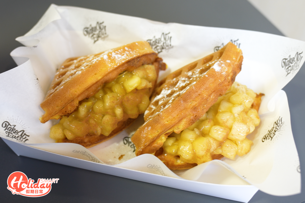 蘋果格仔餅超爆餡，食落有肉桂香味。