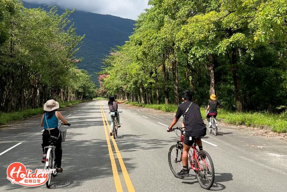 記者一邊踩單車一邊漫遊附近鳳林一帶，感受漫活的節奏。