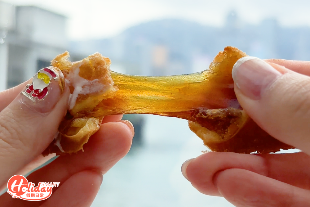 雞蛋仔內的麻糬超煙韌。