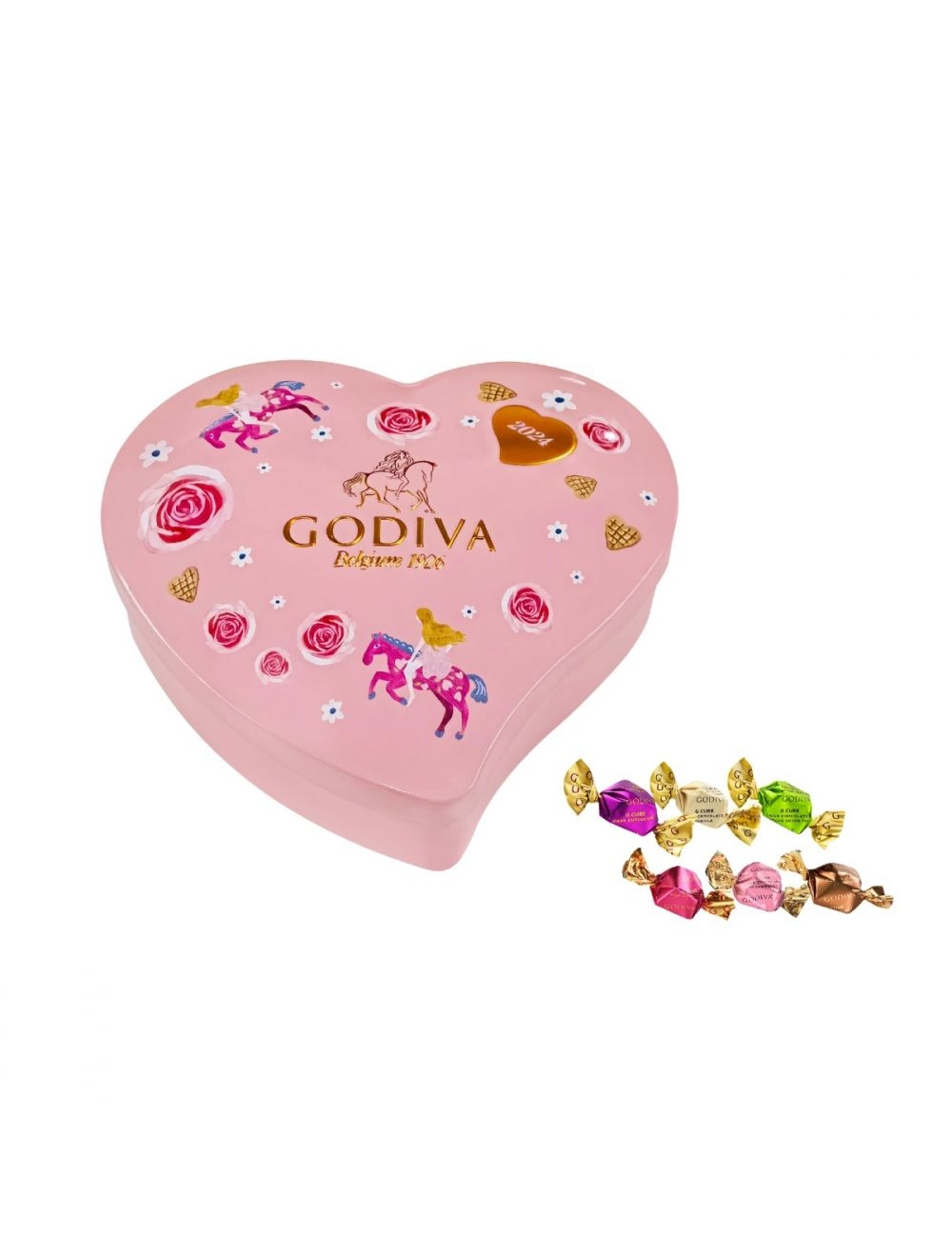 朱古力心型鐵盒 10顆裝。