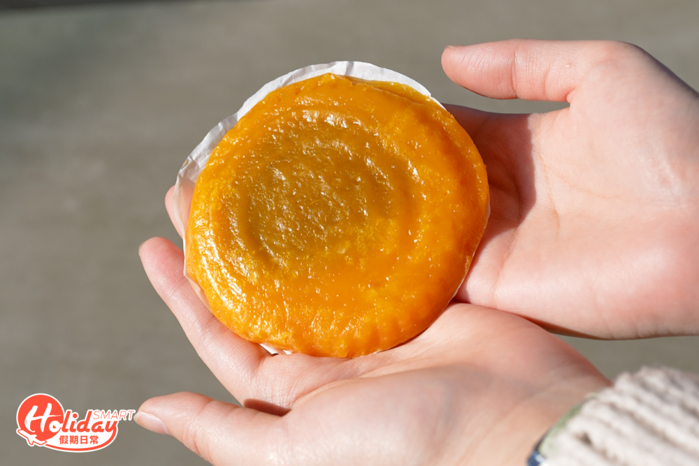 當中必買南瓜味茶粿，食落煙韌嚼勁，而南瓜餡食落香甜而不膩。