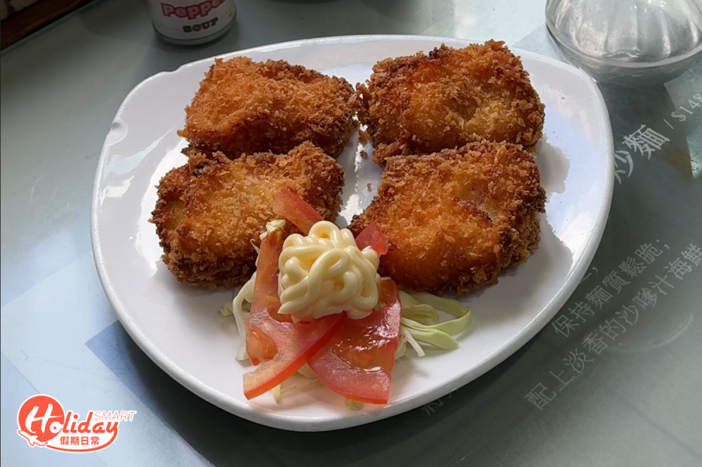 炸蝦多士口感非常酥脆。