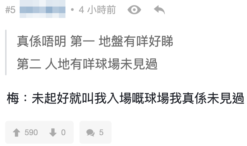 有網民批評:「地盤有咩好睇」