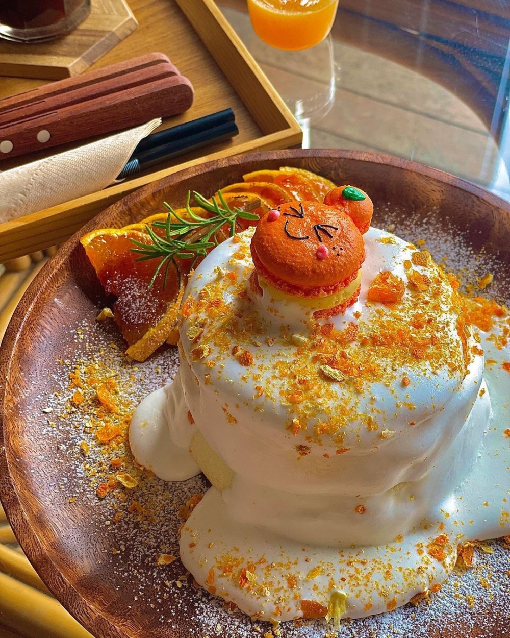 柑橘口味的「漢拏峰橘子梳乎厘」。