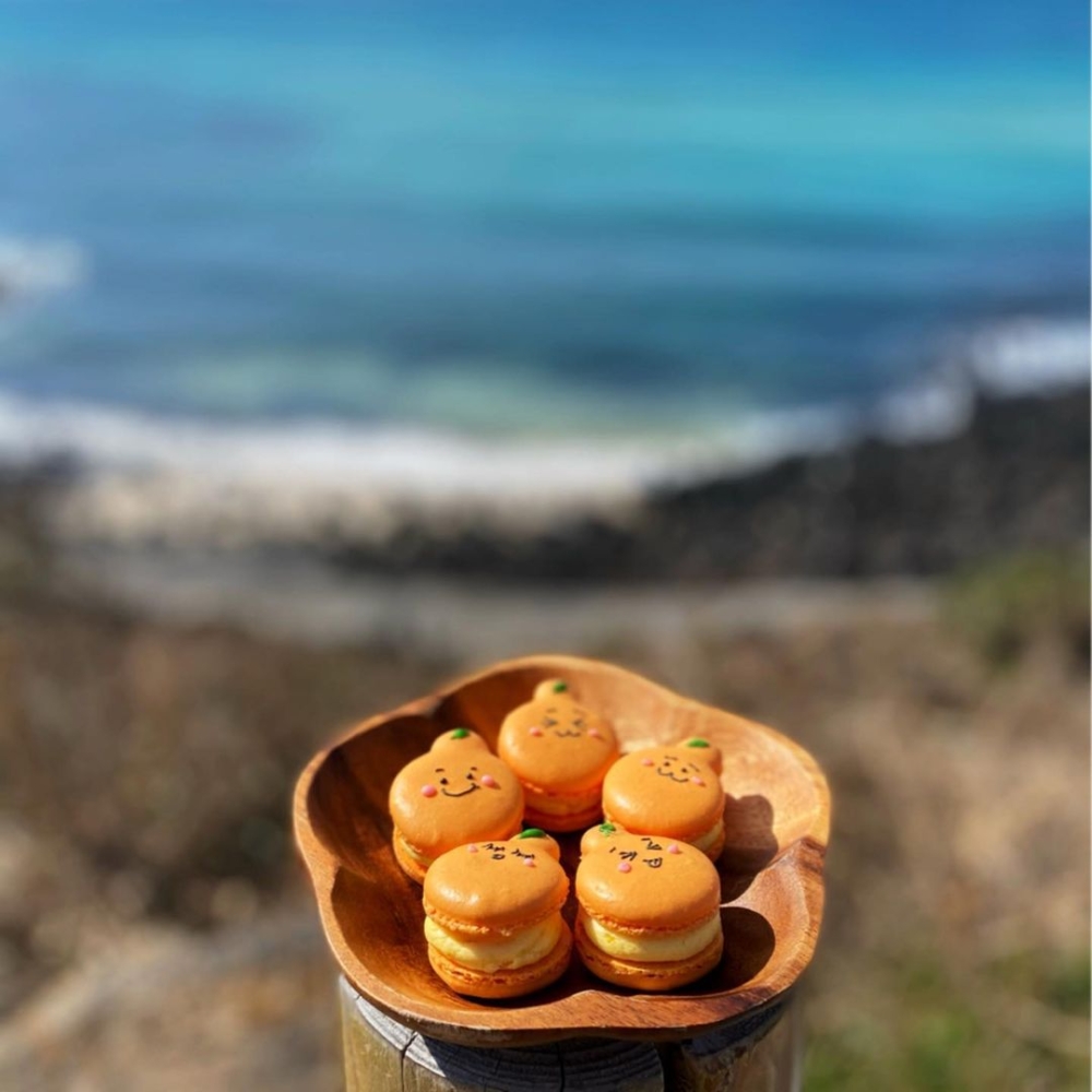 超可愛的橘子馬卡龍！