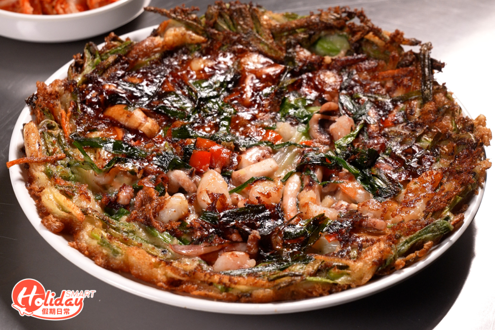 海鮮煎餅口感外脆內煙韌。