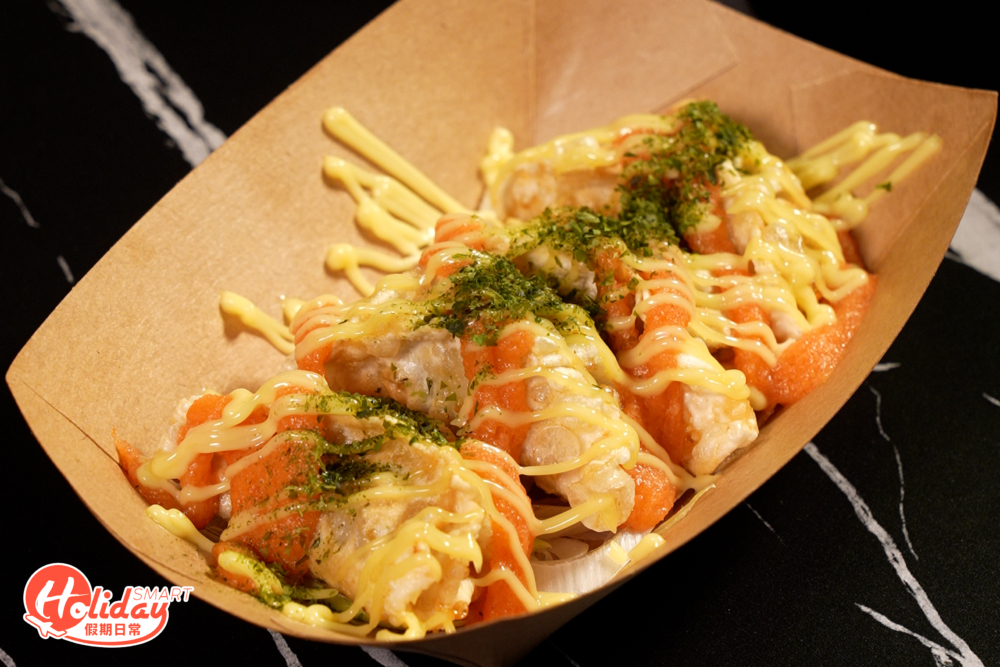 明太子餃子鹹香味十足。