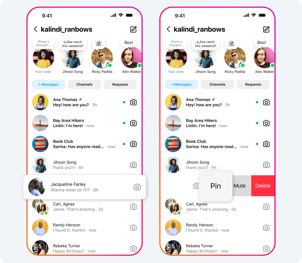 可以置頂最多3組聊天室！