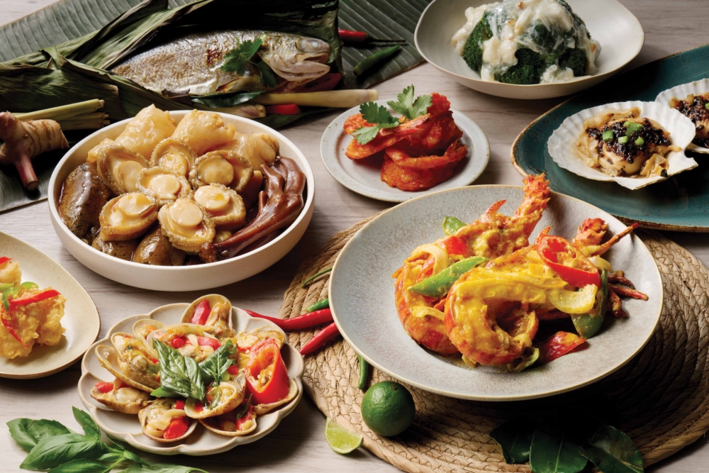 亞洲海鮮自助晚餐。