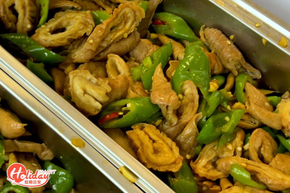 青椒炒豬大腸。