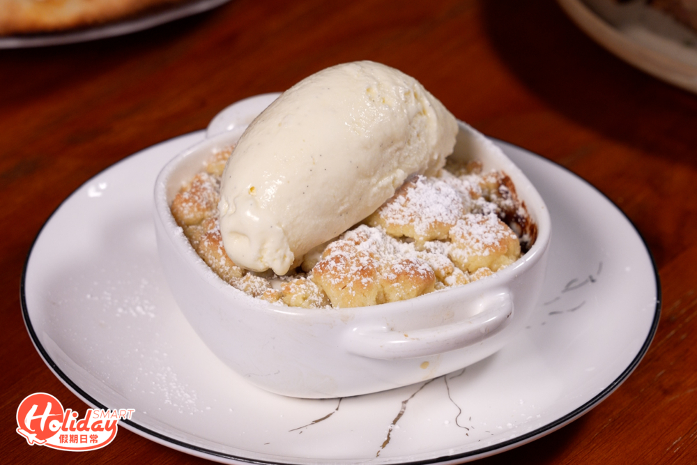 甜品必點焦糖蘋果金寶配意大利雪糕$88，雪糕絲滑順口。
