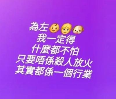 雯雯:「為咗(小朋友同狗狗emoji),我一定得,甚麼都不怕,只要唔係殺人放火,其實都係一個行業。」