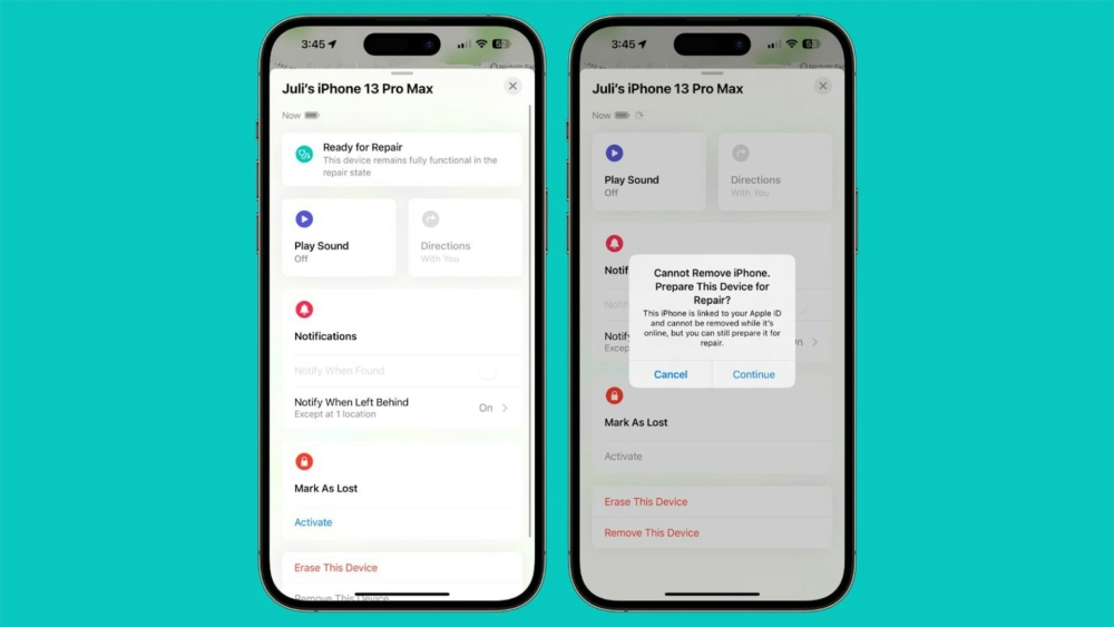 iOS 17.5在「Find My」增設了「維修狀態」新功能!