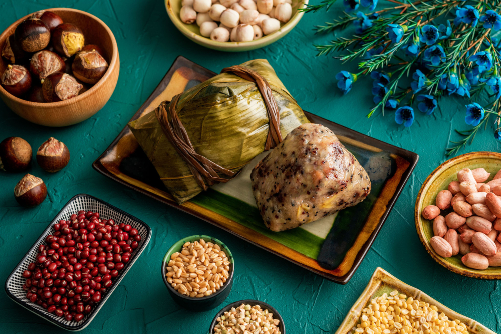 五穀紫米素粽。