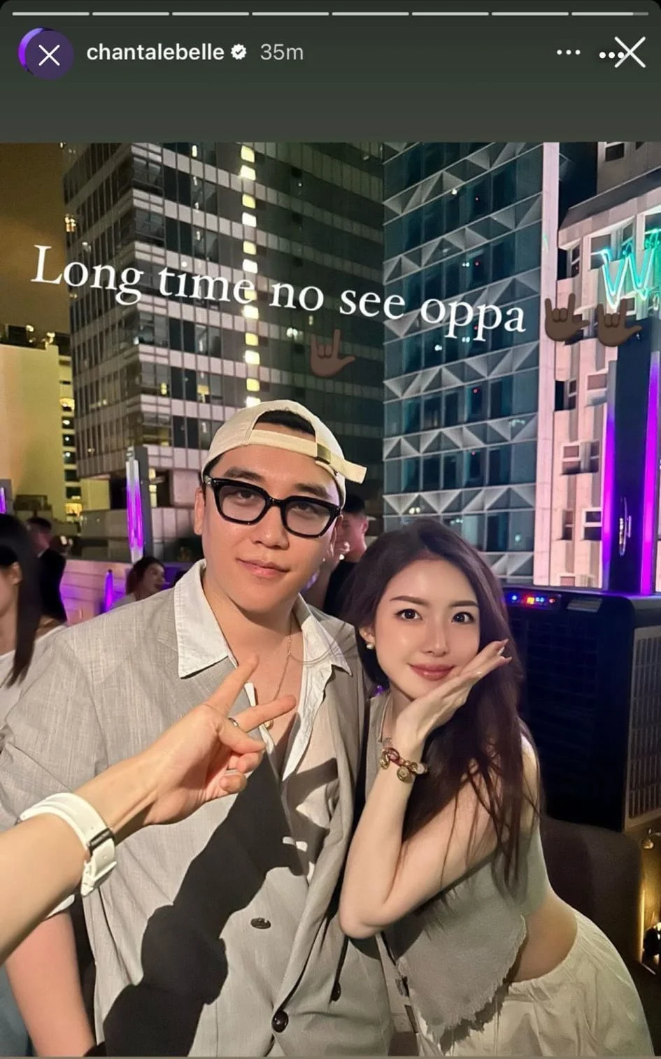 悉勝利近期的確有曾訪港,早前貝依霖就曾在IG Story貼出與勝利的合照