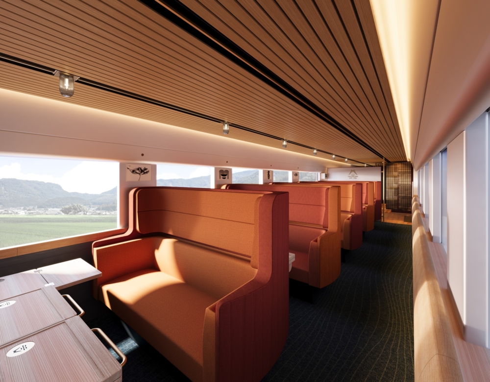 1號車廂以大分·別府的火山及溫泉為設計靈感～