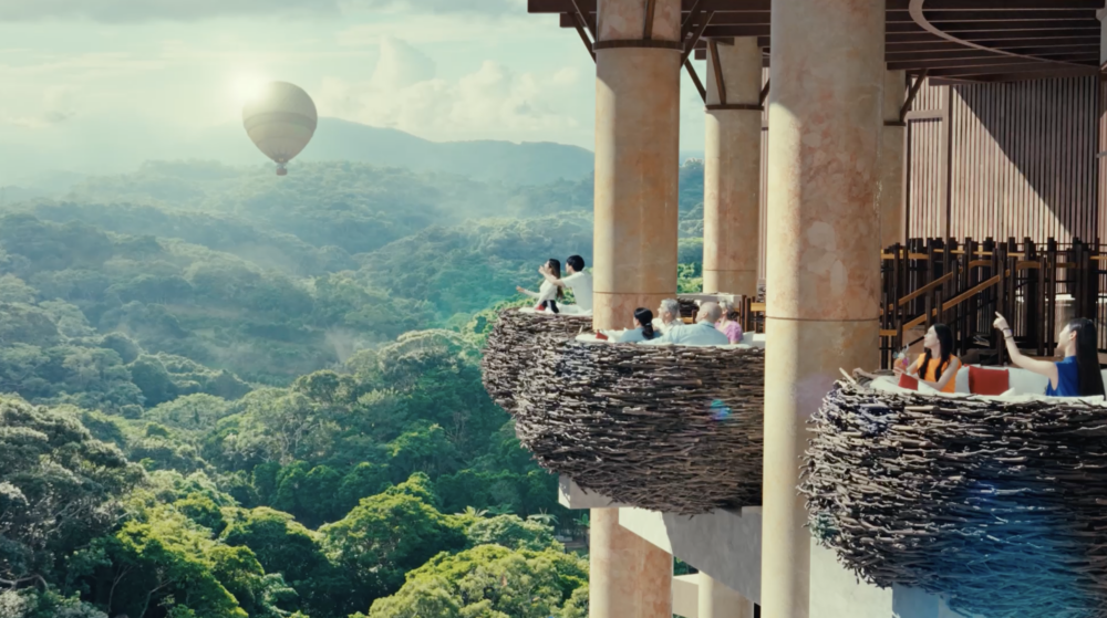 室外座位如同鳥巢