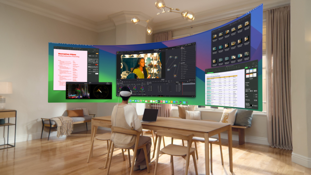可將Mac畫面投影到Vision Pro,並且可自由調整畫面大小及距離。