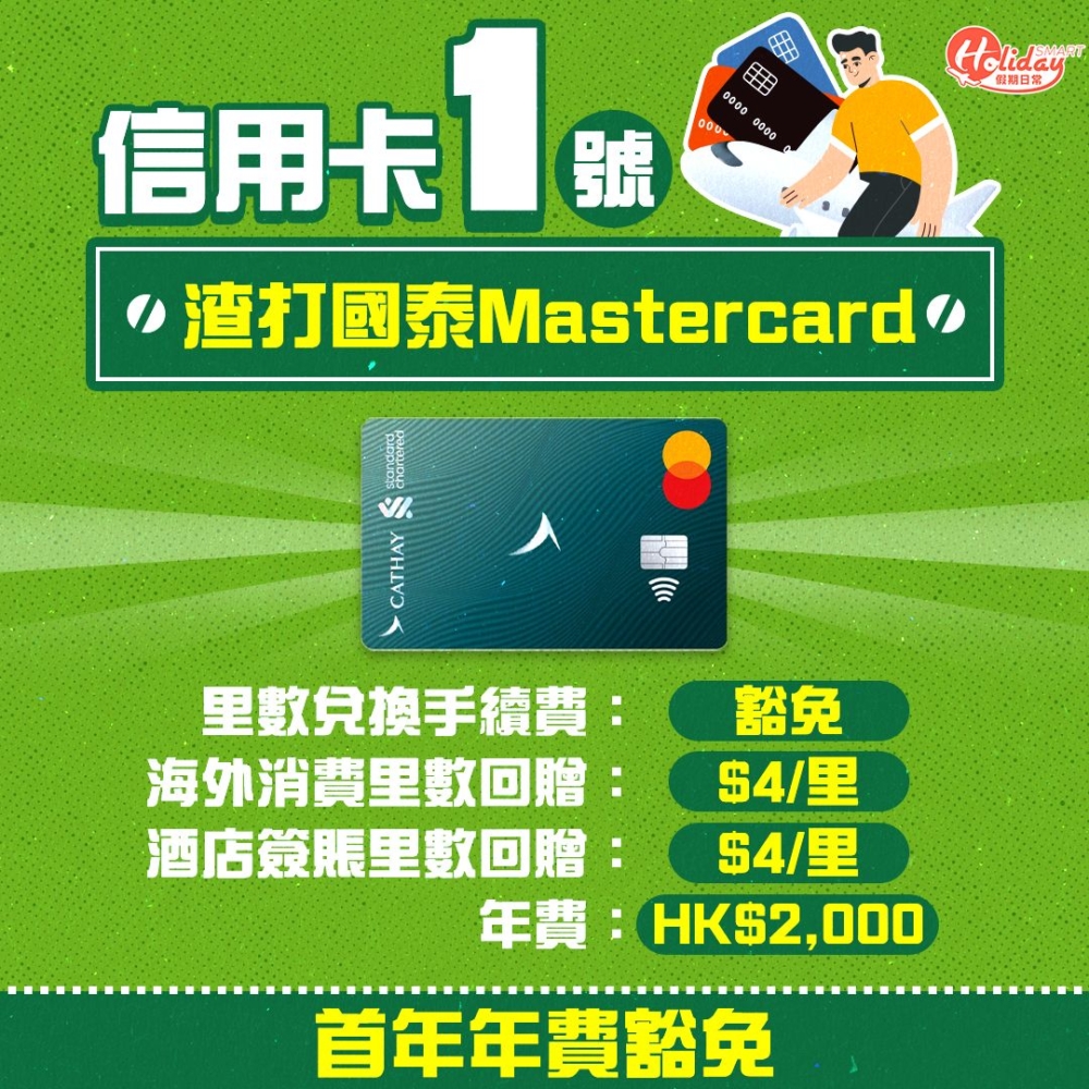 里數兌換手續費:豁免、海外消費里數回贈:$4/里、酒店簽賬里數回贈:$4/里、年費:HK$2,000