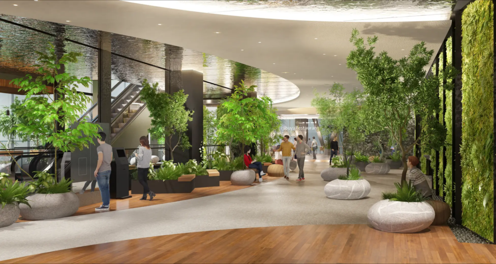 SHIBUYA AXSH 1至4樓是商業複合廣場，5至23樓則是辦公室。