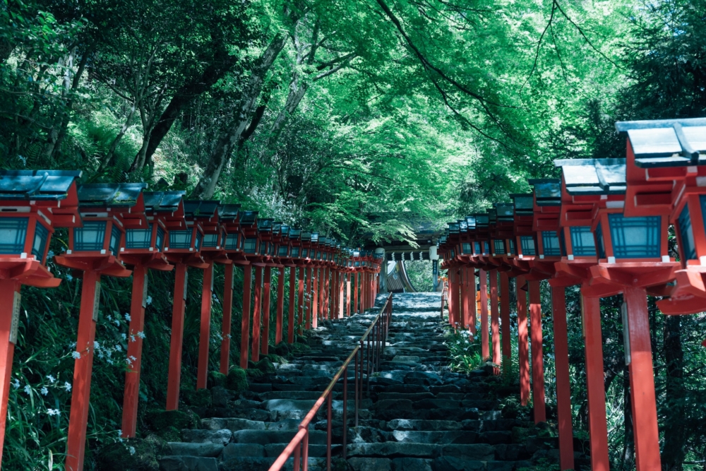 位於京都的貴船神社,不但擁有豐富自然景觀,更以絕美獻燈參道聞名!