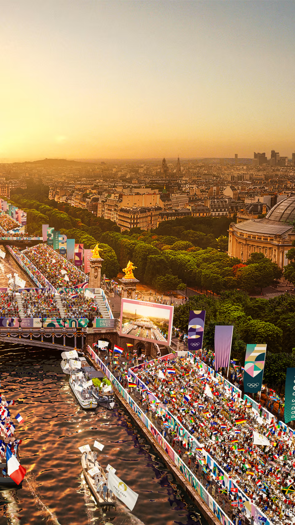 2024巴黎奧運打破打破傳統，奧運史上首度走出體育場，在貫穿巴黎市中心的塞納河舉辦露天開幕儀式！