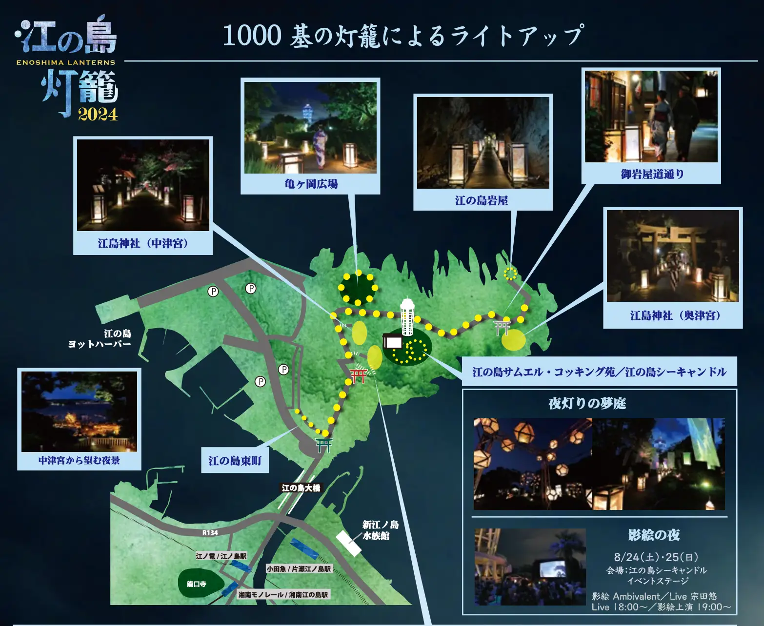 今年活動場地就會從江島神社瑞心門至邊津宮，會期分成兩期進行