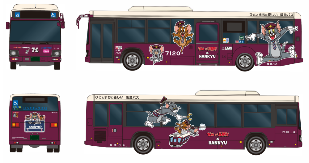 湯姆與傑利限定巴士-千里區域的7214號。